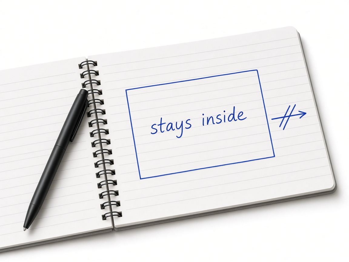A compliance reviewer's notepad with call timestamps and a circled question about can versus can't.